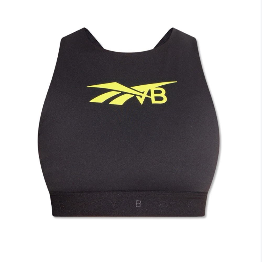 REEBOK
X Victoria Beckham Black Logo Sports Bra